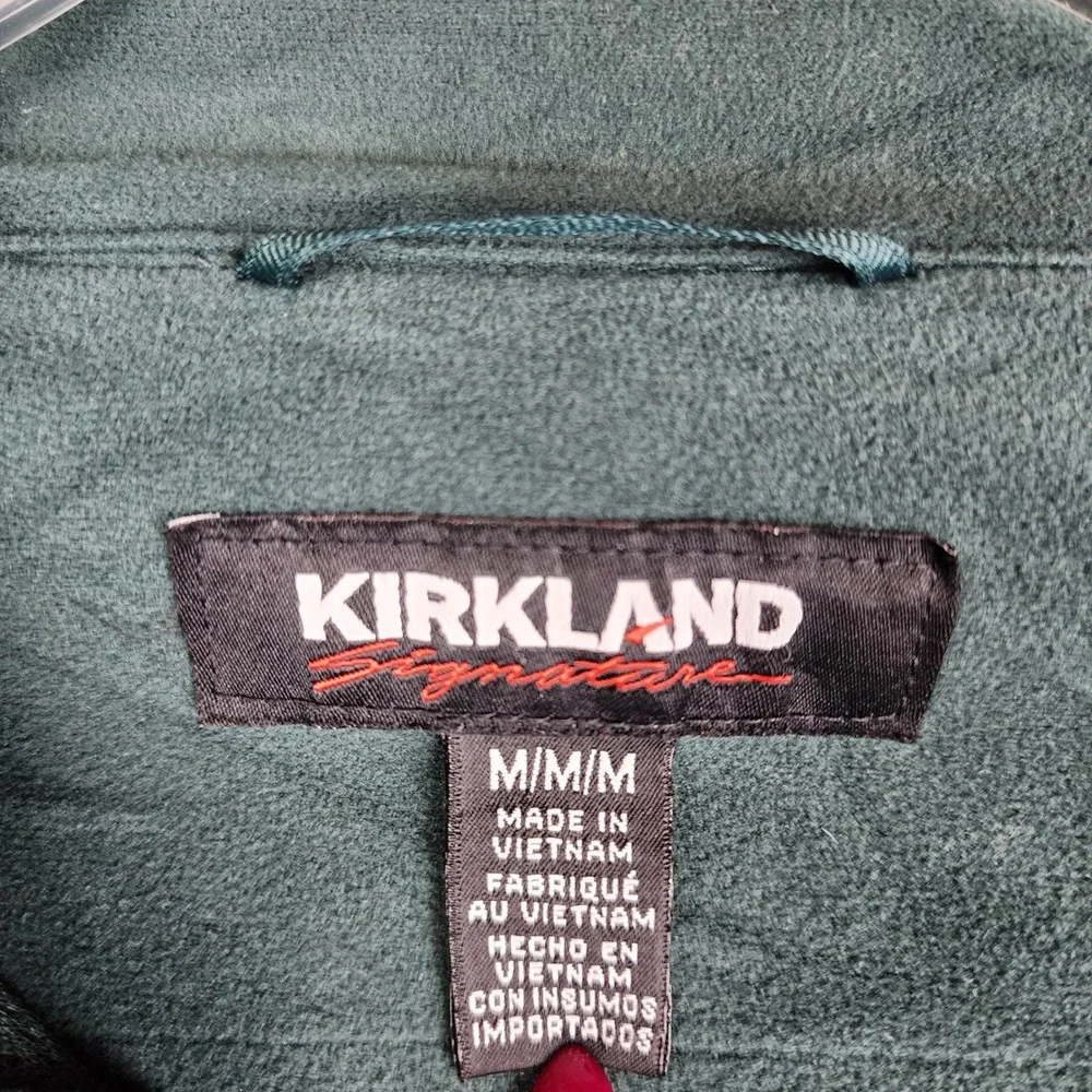 Kirkland Softshell Jacket Mens Medium Green Fleece Lined Water Resistant Outdoor